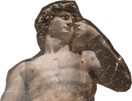 Weathered Historical David of Michelangelo Cut-out